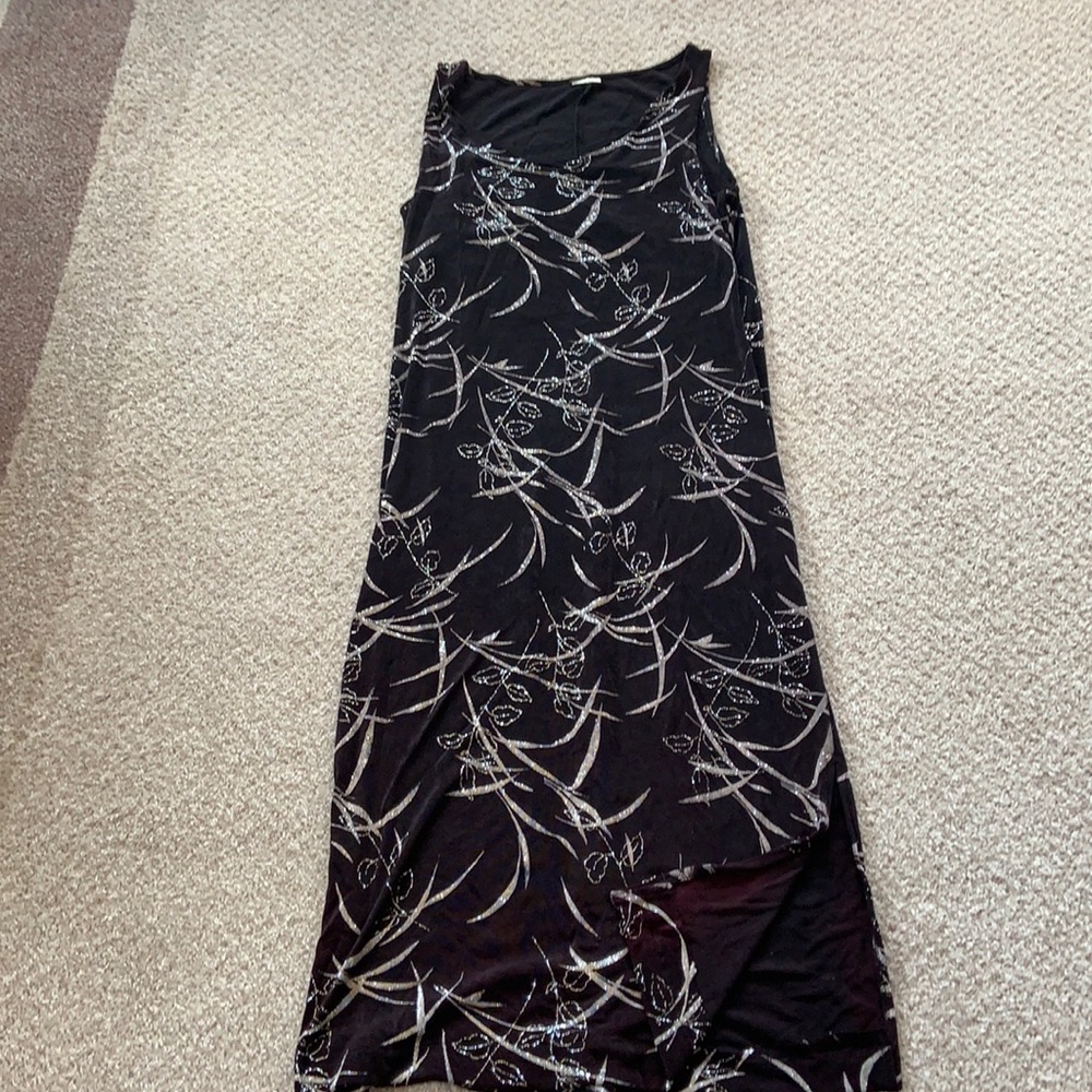 Pretty dress silver sparkly deep plum color.